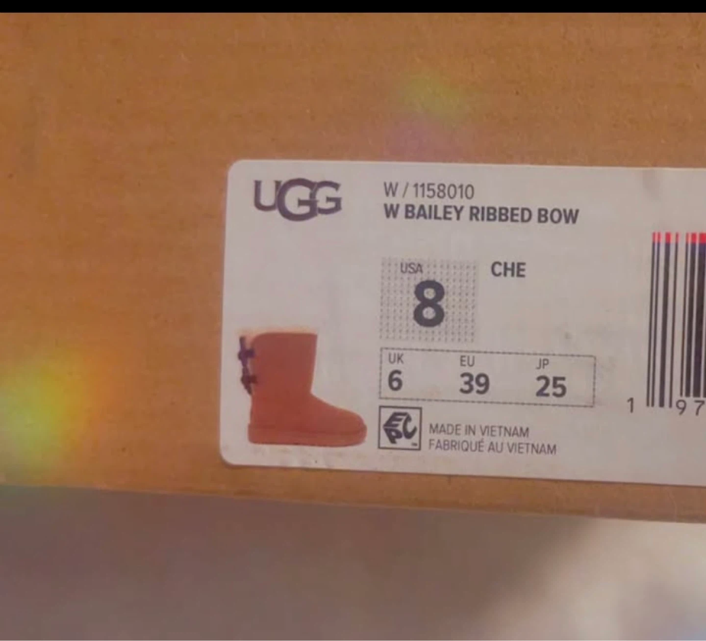 UGG Bailey Ribbed Bow Boots - Women's Size 8