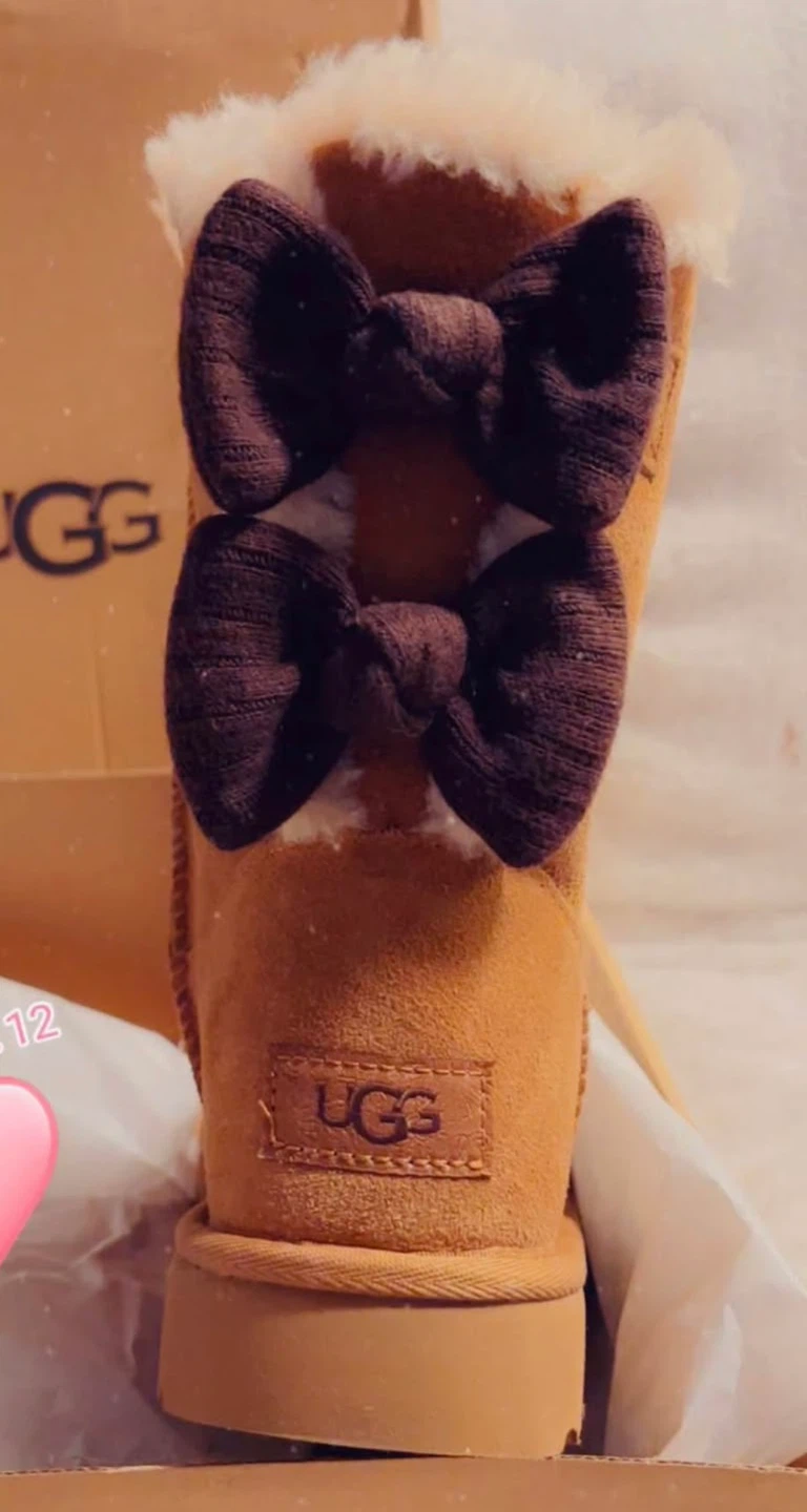 UGG Bailey Ribbed Bow Boots - Women's Size 8 - photo 2