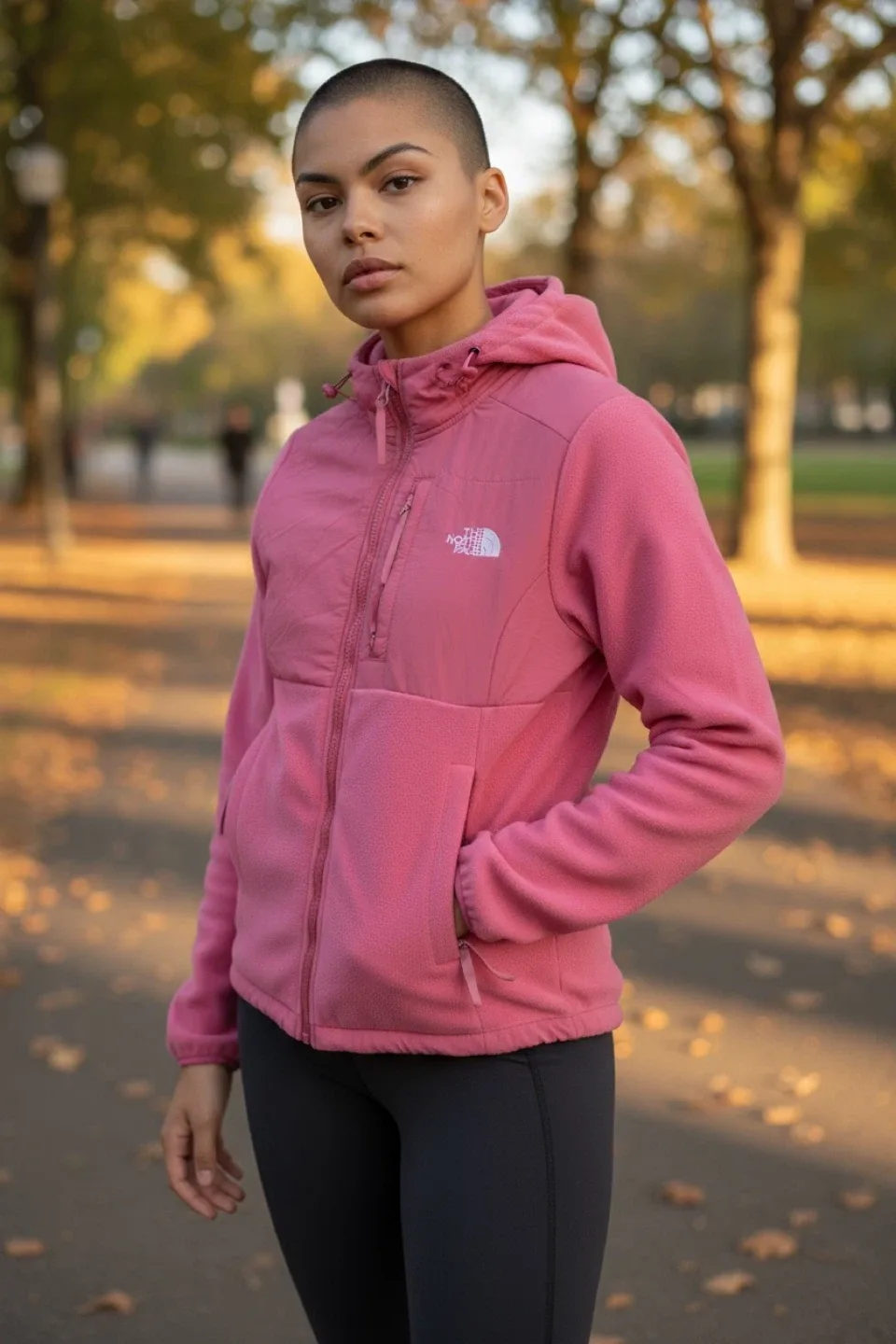 The North Face Pink Fleece Hoodie - Size M image indicator(2)