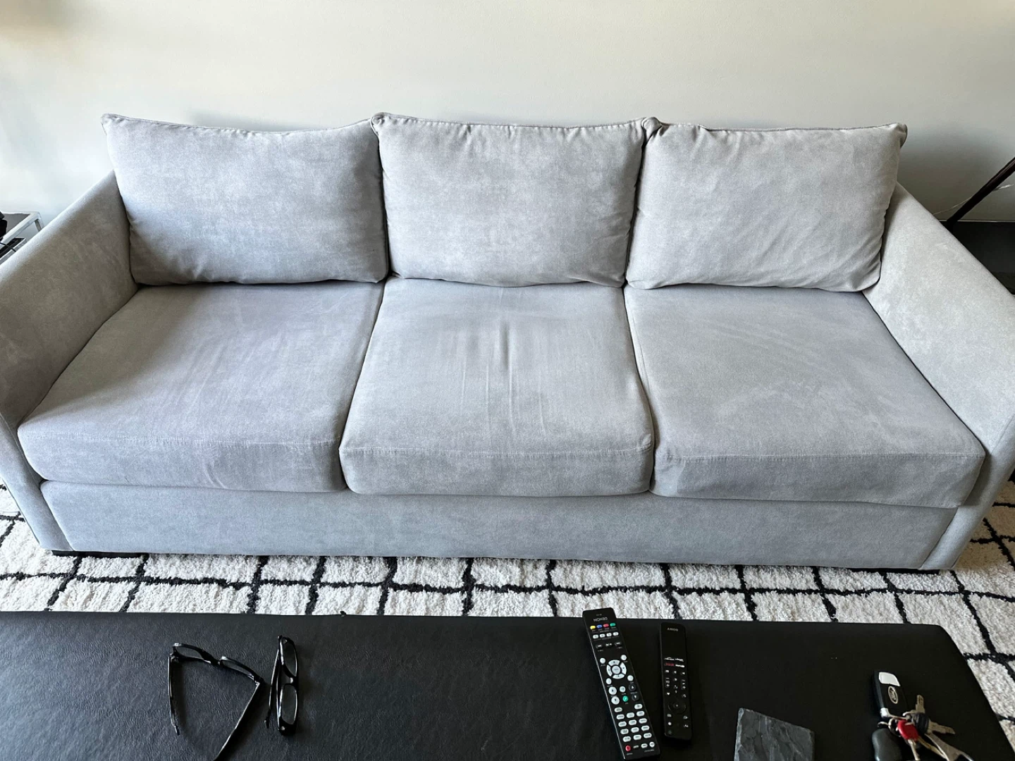 Light Grey Three-Seat Sofa