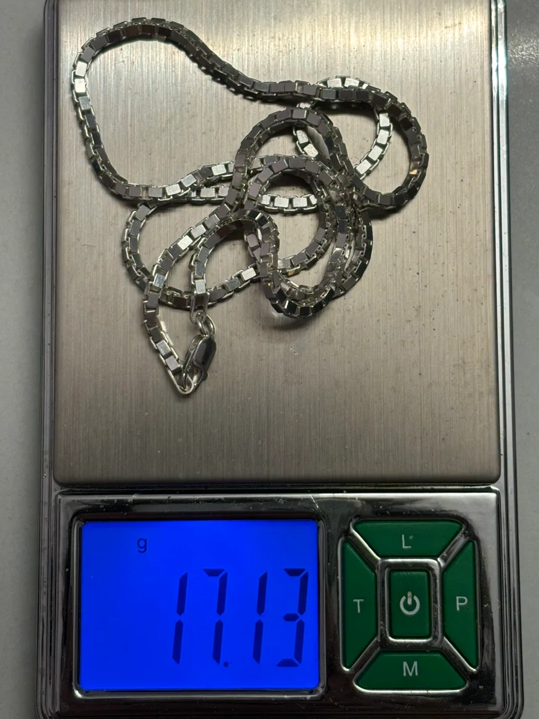 .925 silver 20 inch box link necklace image indicator(3)