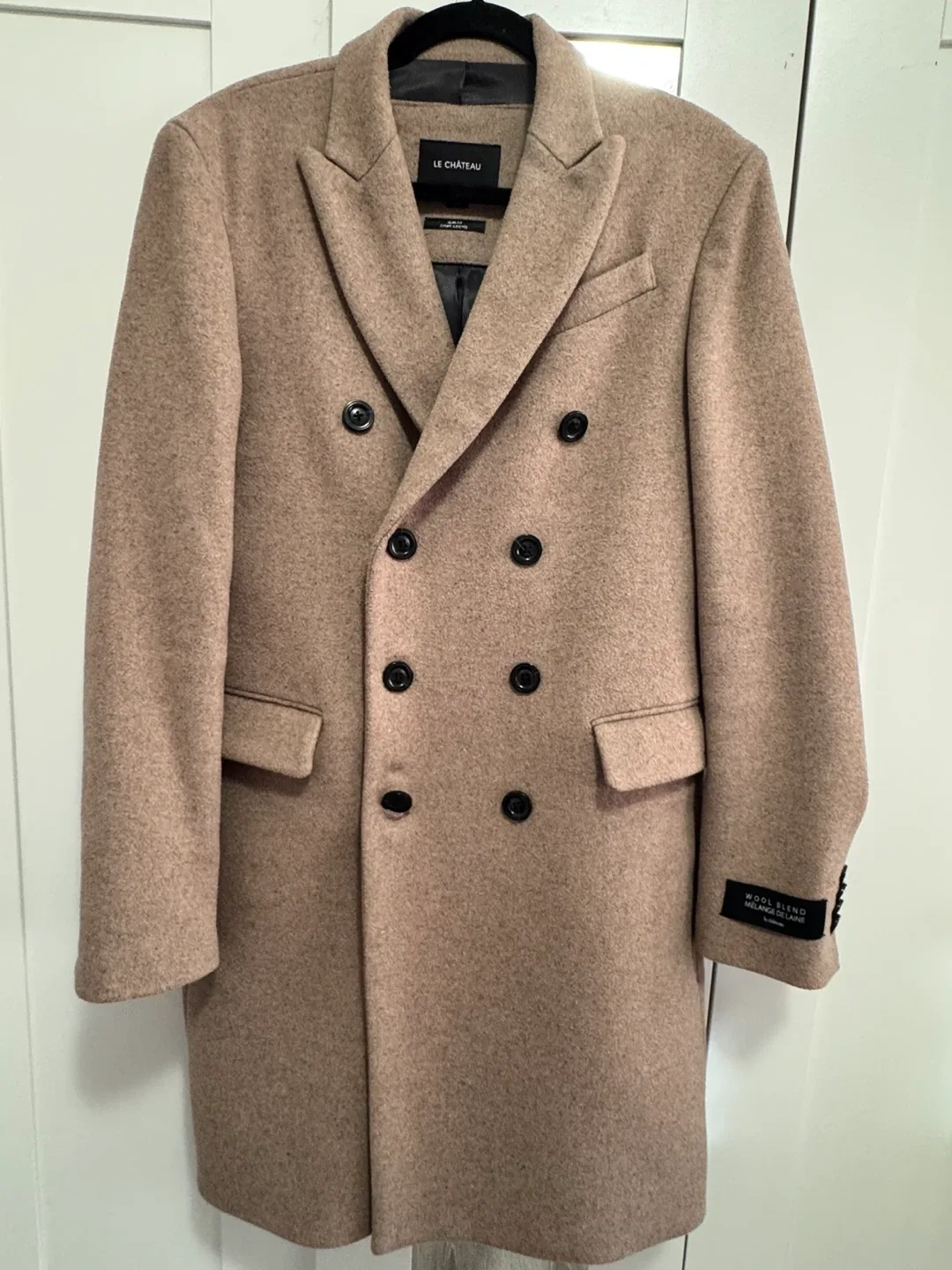 Le Chateau Wool Blend Slim Fit Coat - Size M
