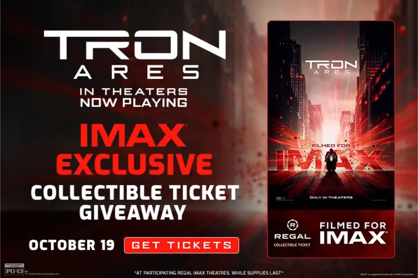 TRON: Ares (Regal Exclusive) IMAX Collectible Ticket - photo 3