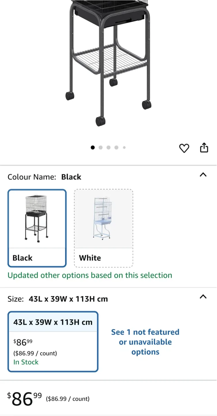 New PawHut Rolling Bird Cage with Stand image indicator(10)