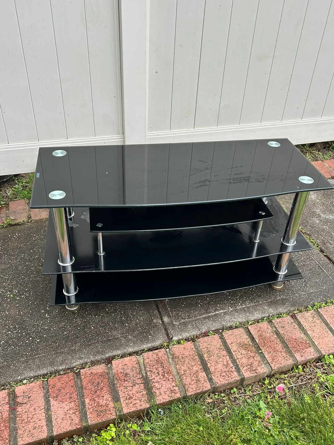 Black Glass TV Stand - photo 3