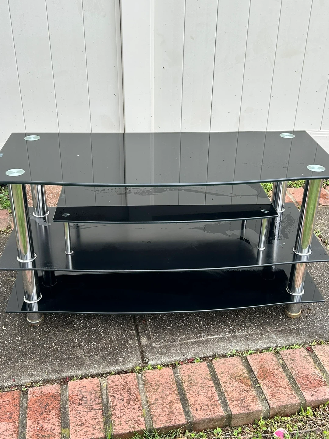 Black Glass TV Stand