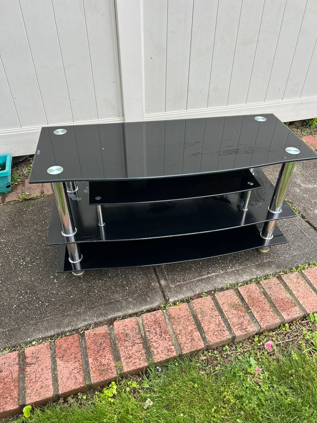 Black Glass TV Stand - photo 2