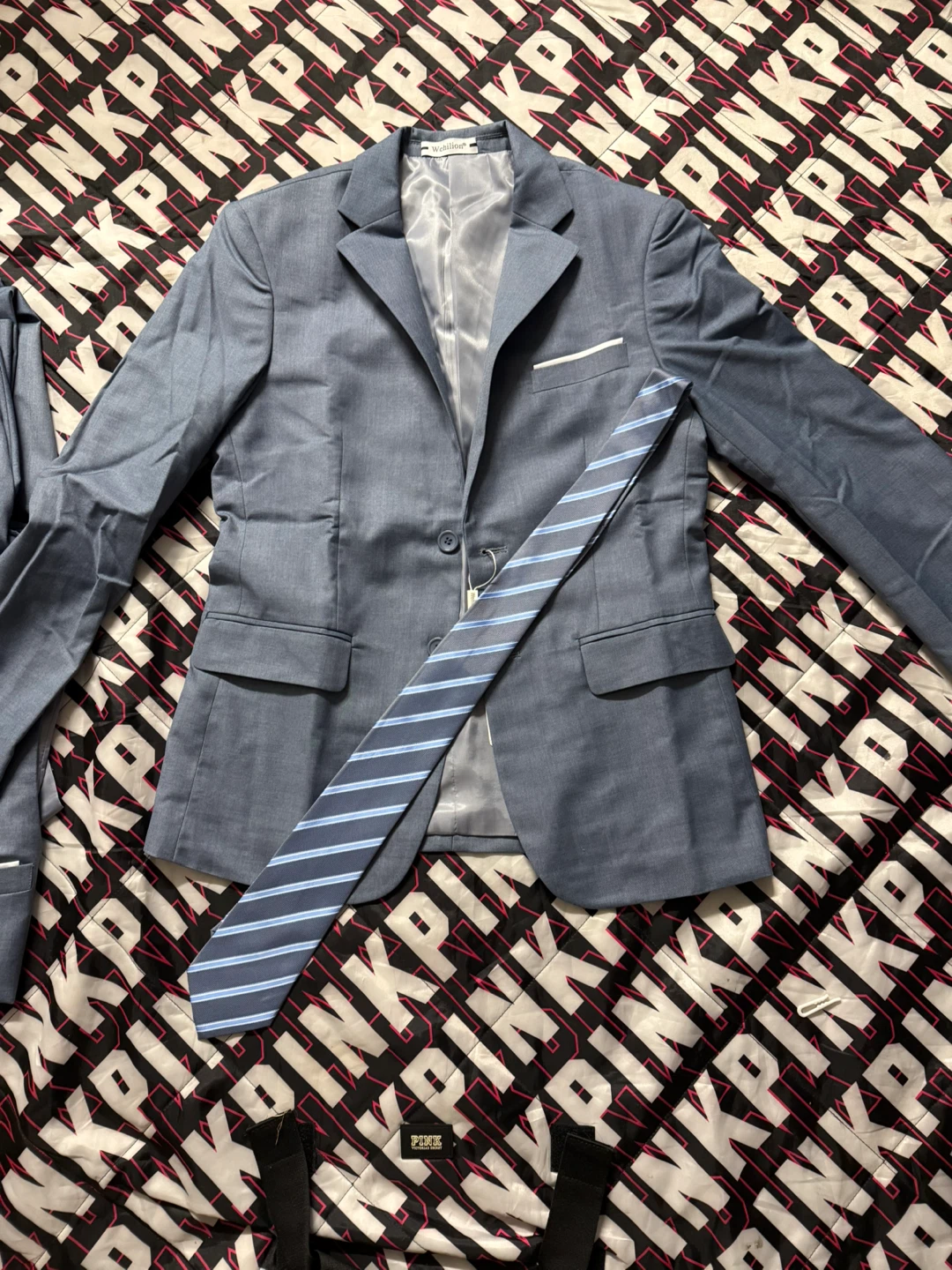 Kids Blue Suit with Vest and Tie - photo 2