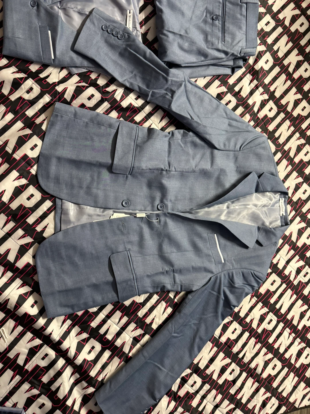 Kids Blue Suit with Vest and Tie - photo 3