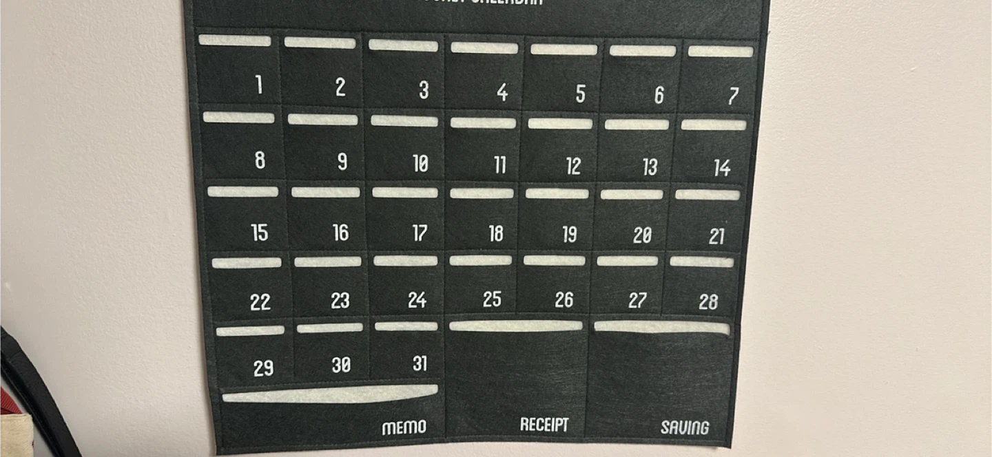Money saving calendar