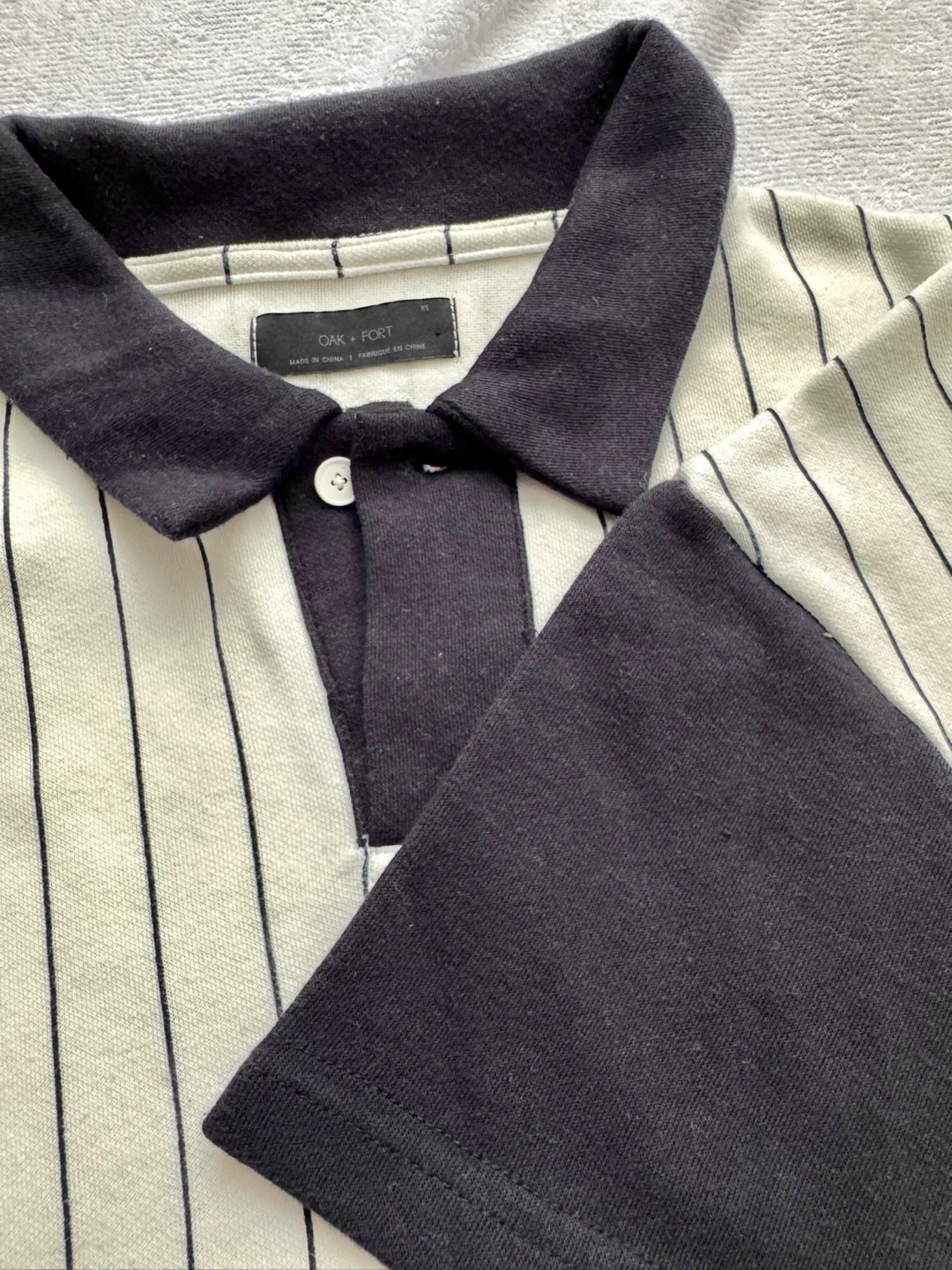 Oak + Fort Striped Polo Shirt - Size XS - photo 4