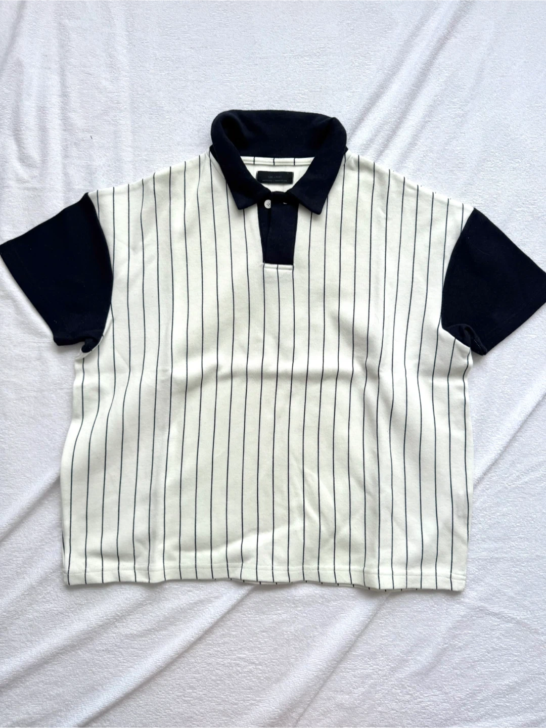 Oak + Fort Striped Polo Shirt - Size XS - photo 2