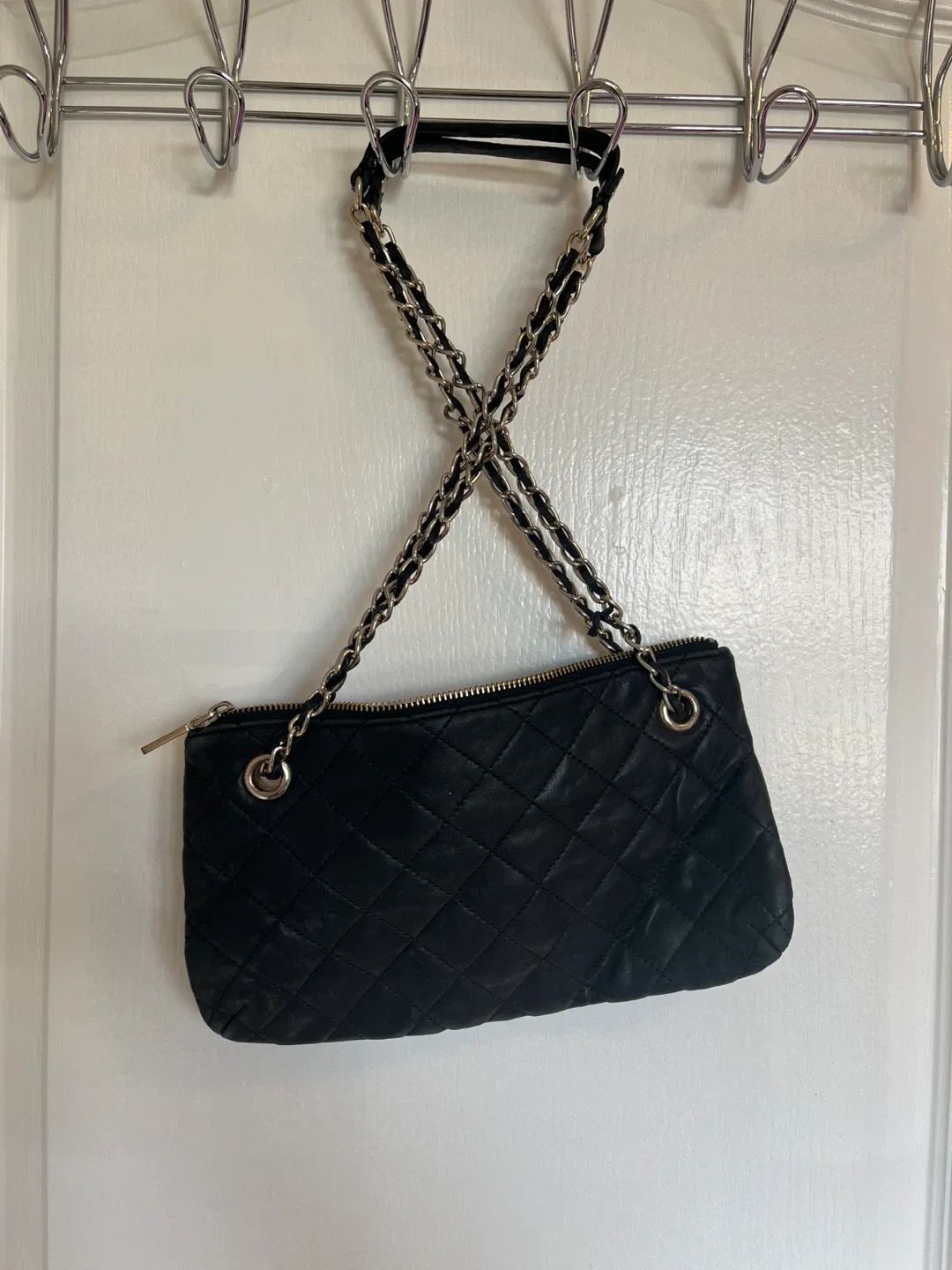 DKNY Black Quilted Leather Crossbody Bag image indicator(2)