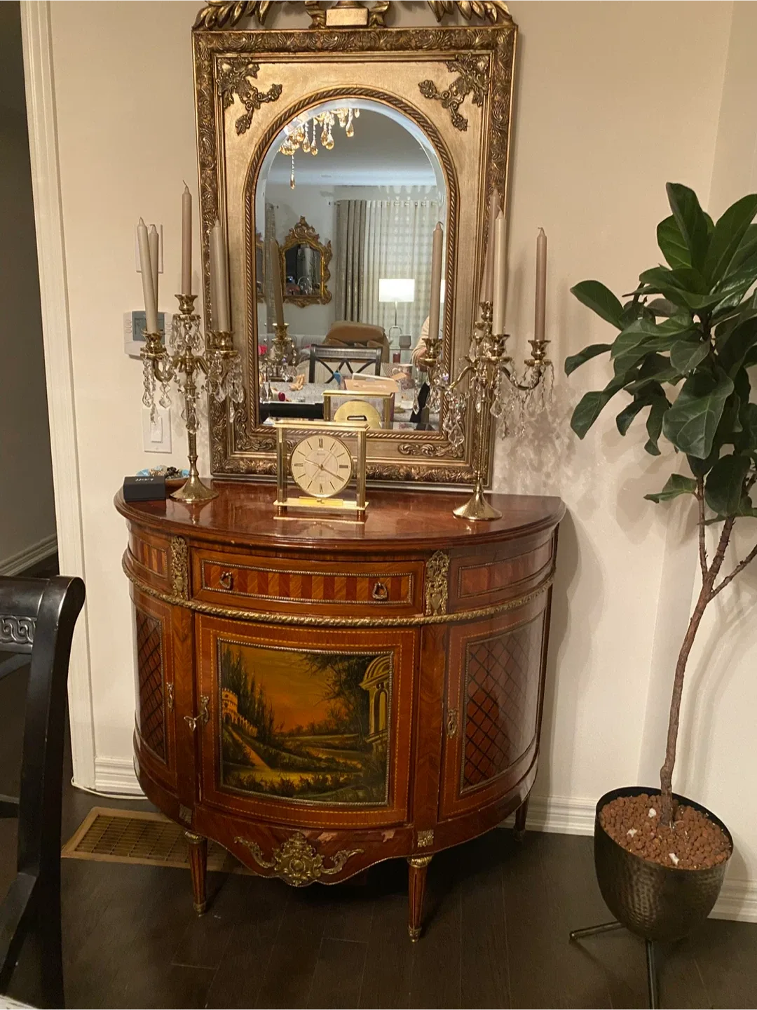 Ornate Wooden Console Table with Mirror image indicator(2)