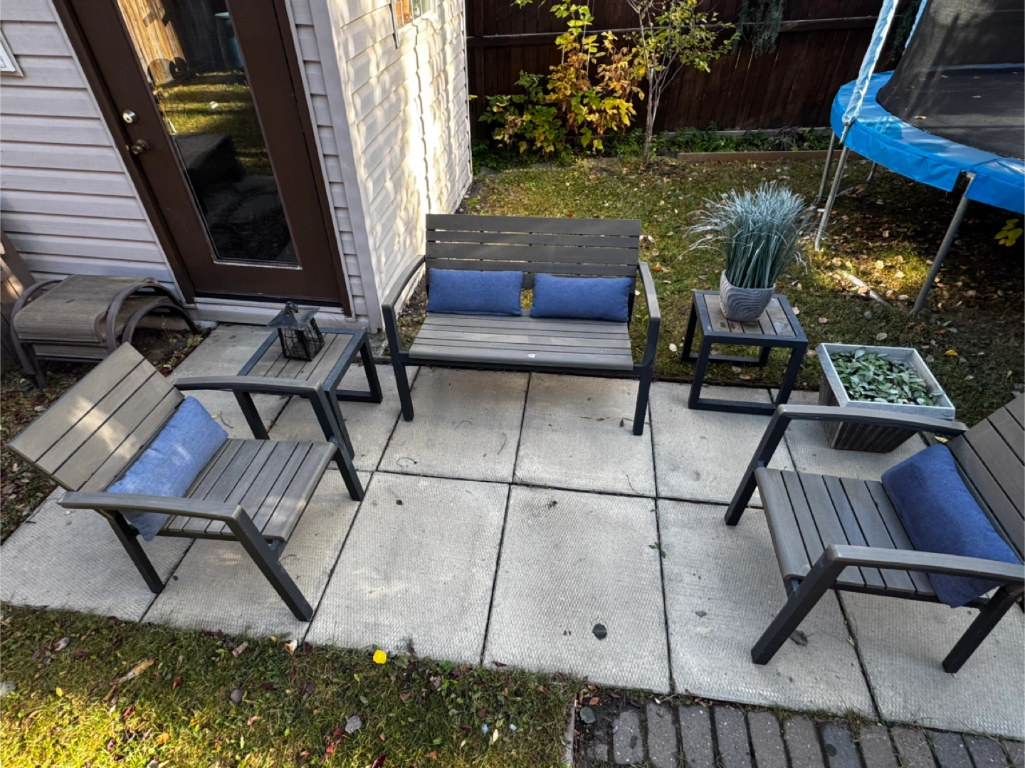 Canvas Aluminum Patio Furniture Set