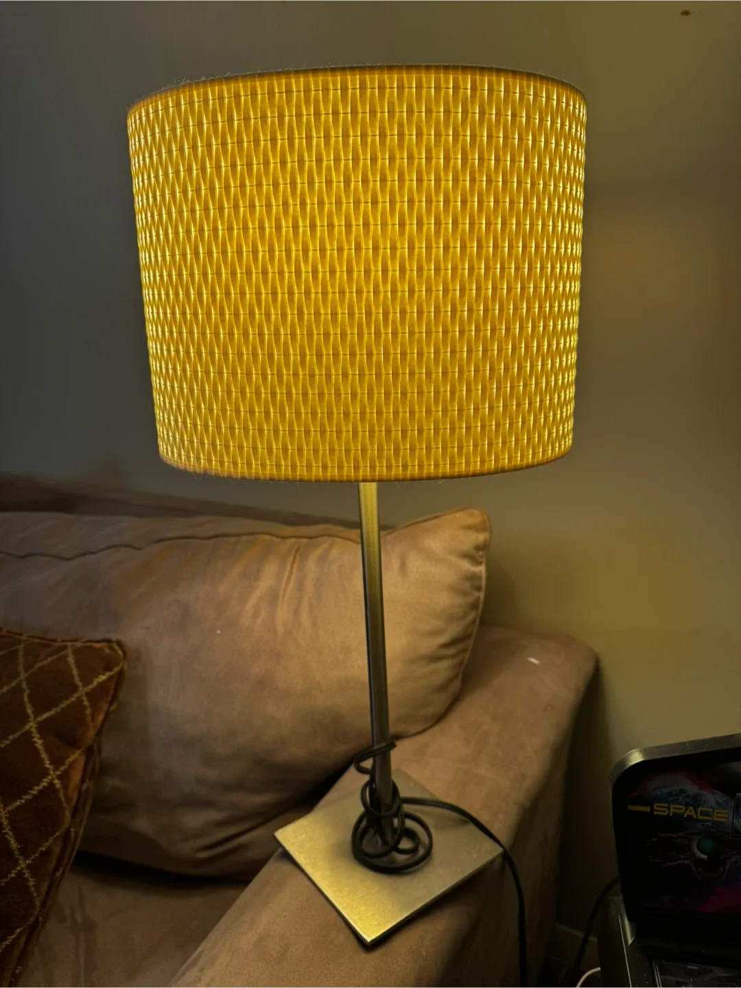 Table Lamp with Yellow Shade