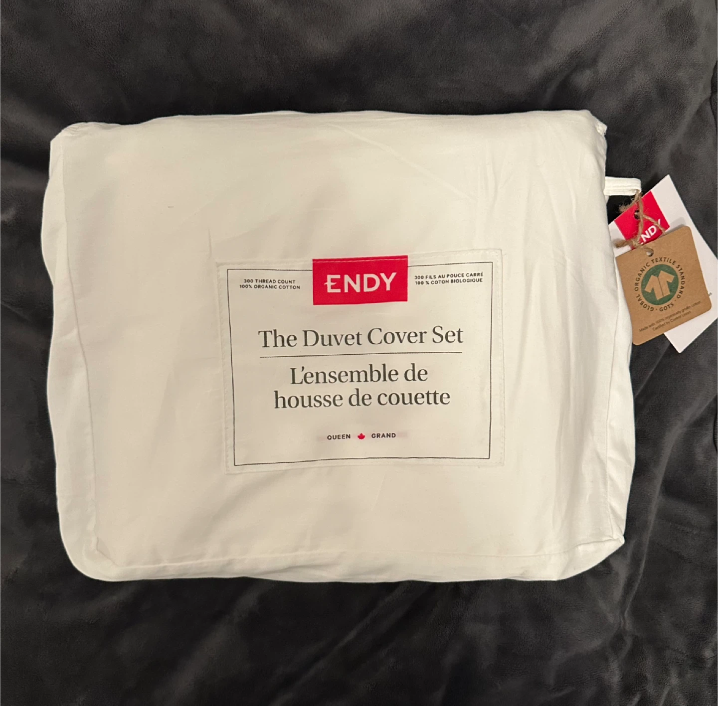 NEW-100%Organic cotton duvet set-queen