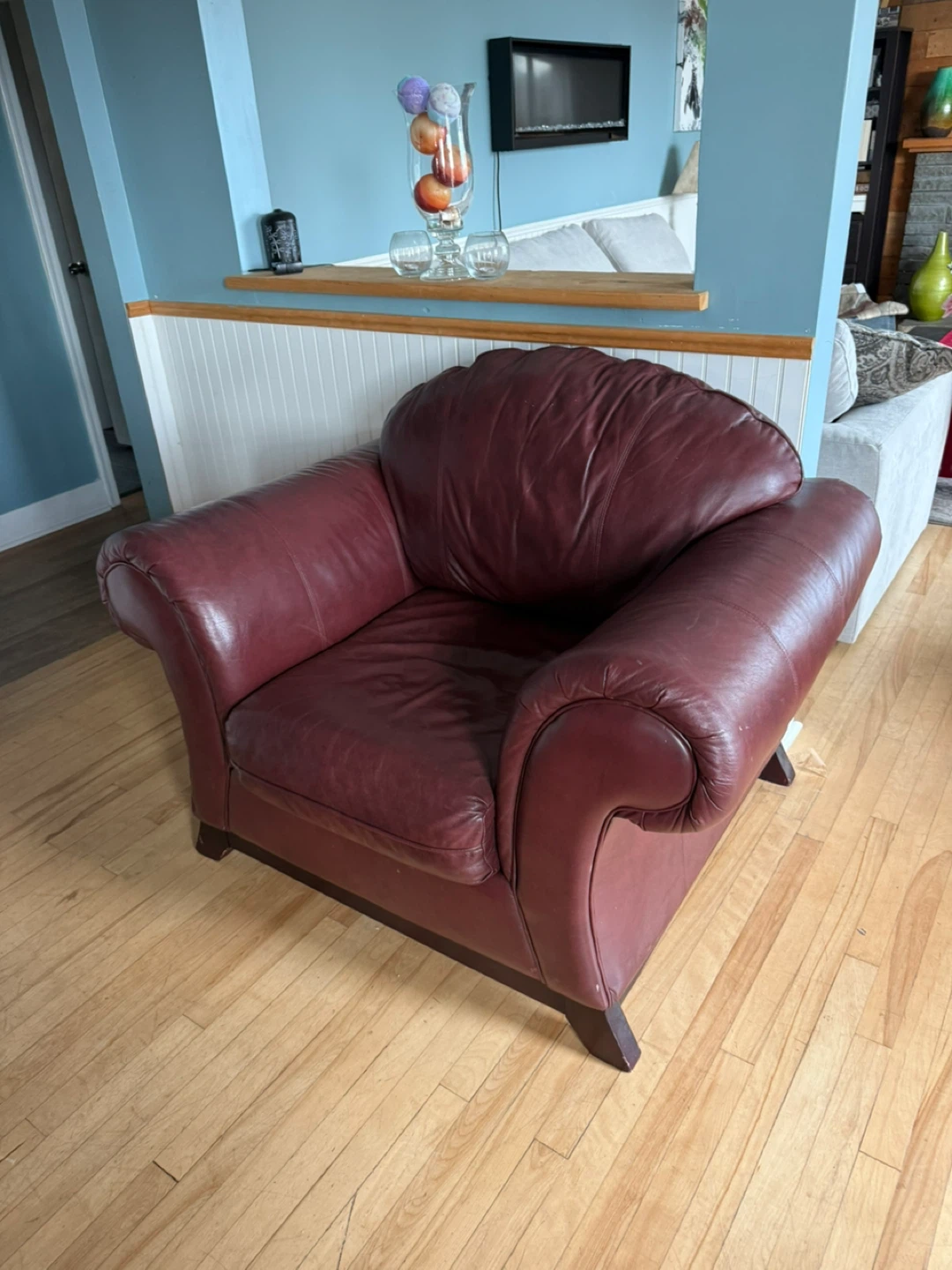 Leather Armchair - Burgundy - photo 2