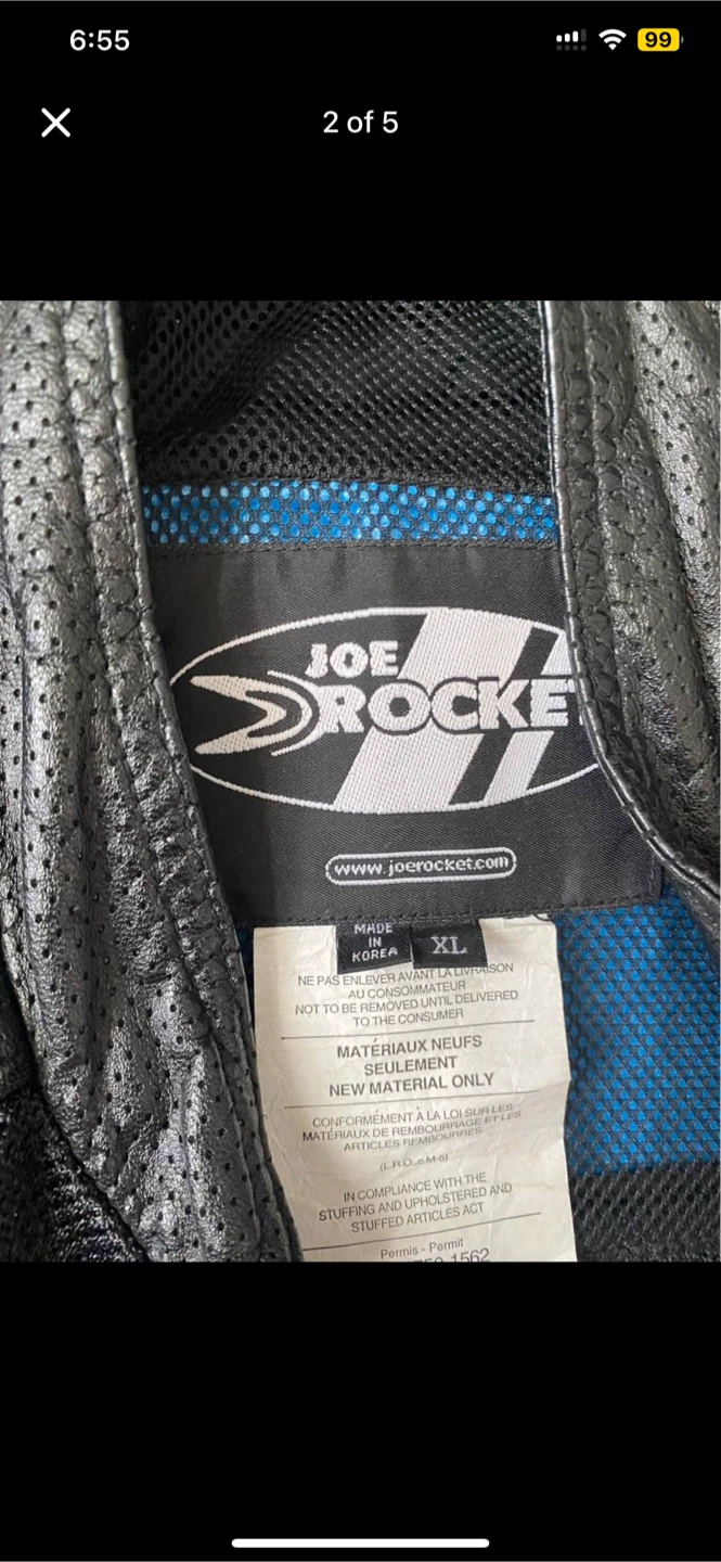 Joe Rocket Black Motorcycle Jacket - Size XL - photo 2