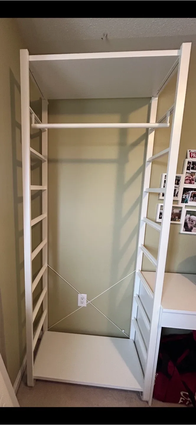 IKEA ELVARLI White Open Wardrobe System