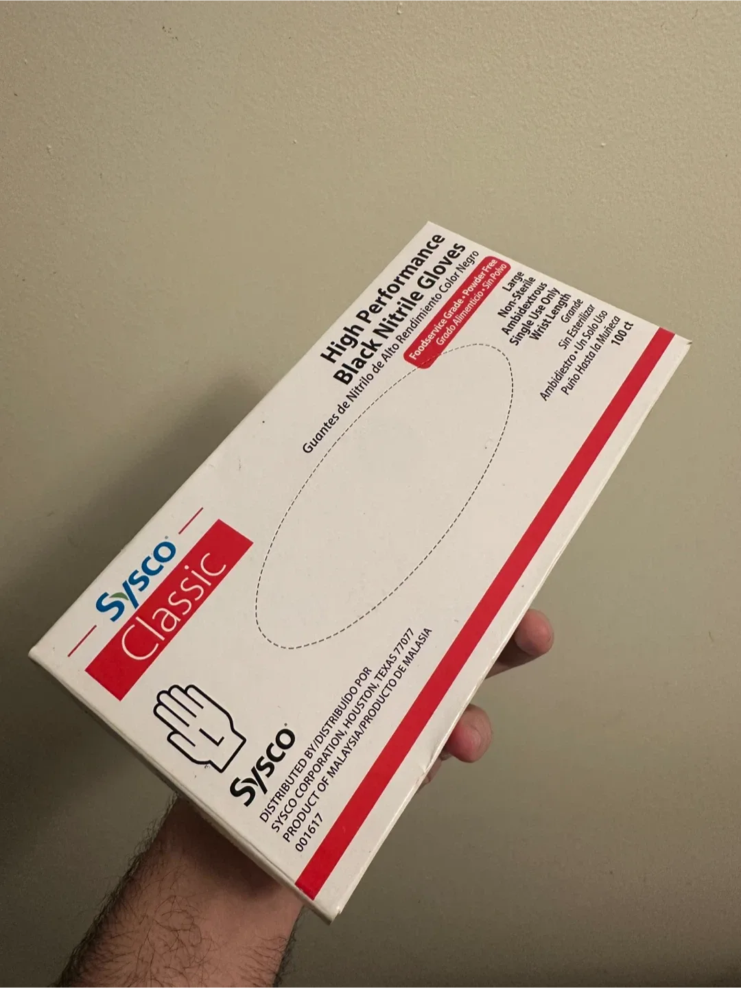 Sysco Classic Black Nitrile Gloves - Size Large thumbnail