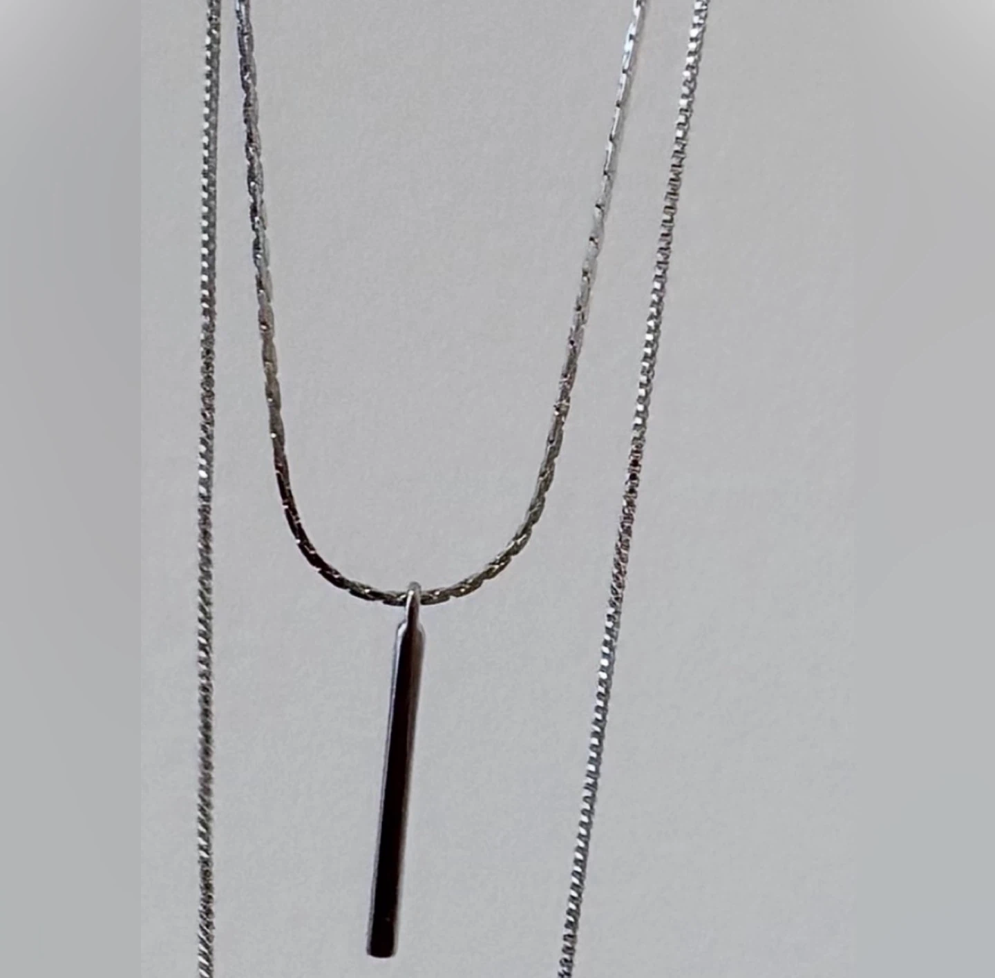 BNWT Silver Tone Long Chain Layered Necklace - photo 5