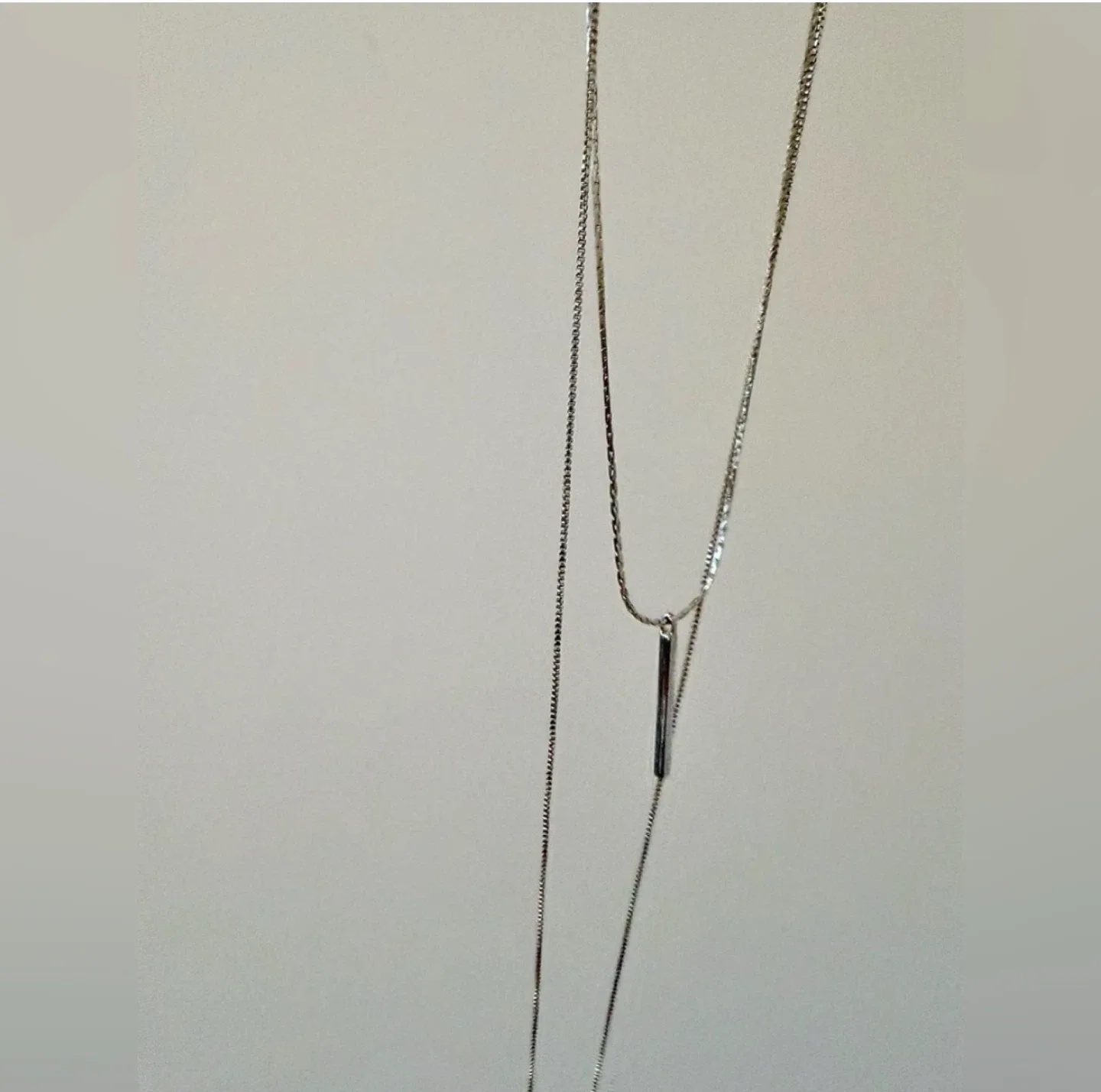 BNWT Silver Tone Long Chain Layered Necklace image indicator(8)