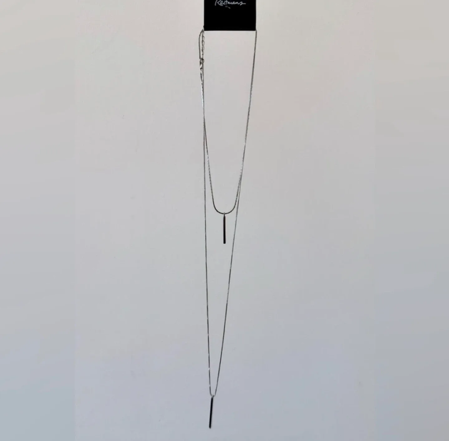 BNWT Silver Tone Long Chain Layered Necklace image indicator(6)