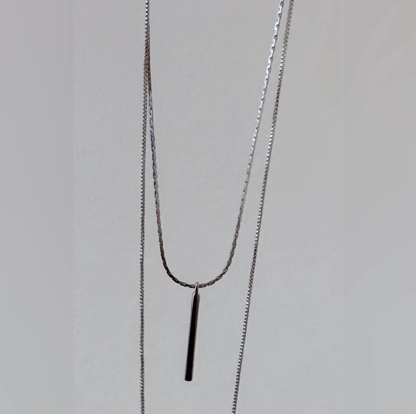 BNWT Silver Tone Long Chain Layered Necklace - photo 3