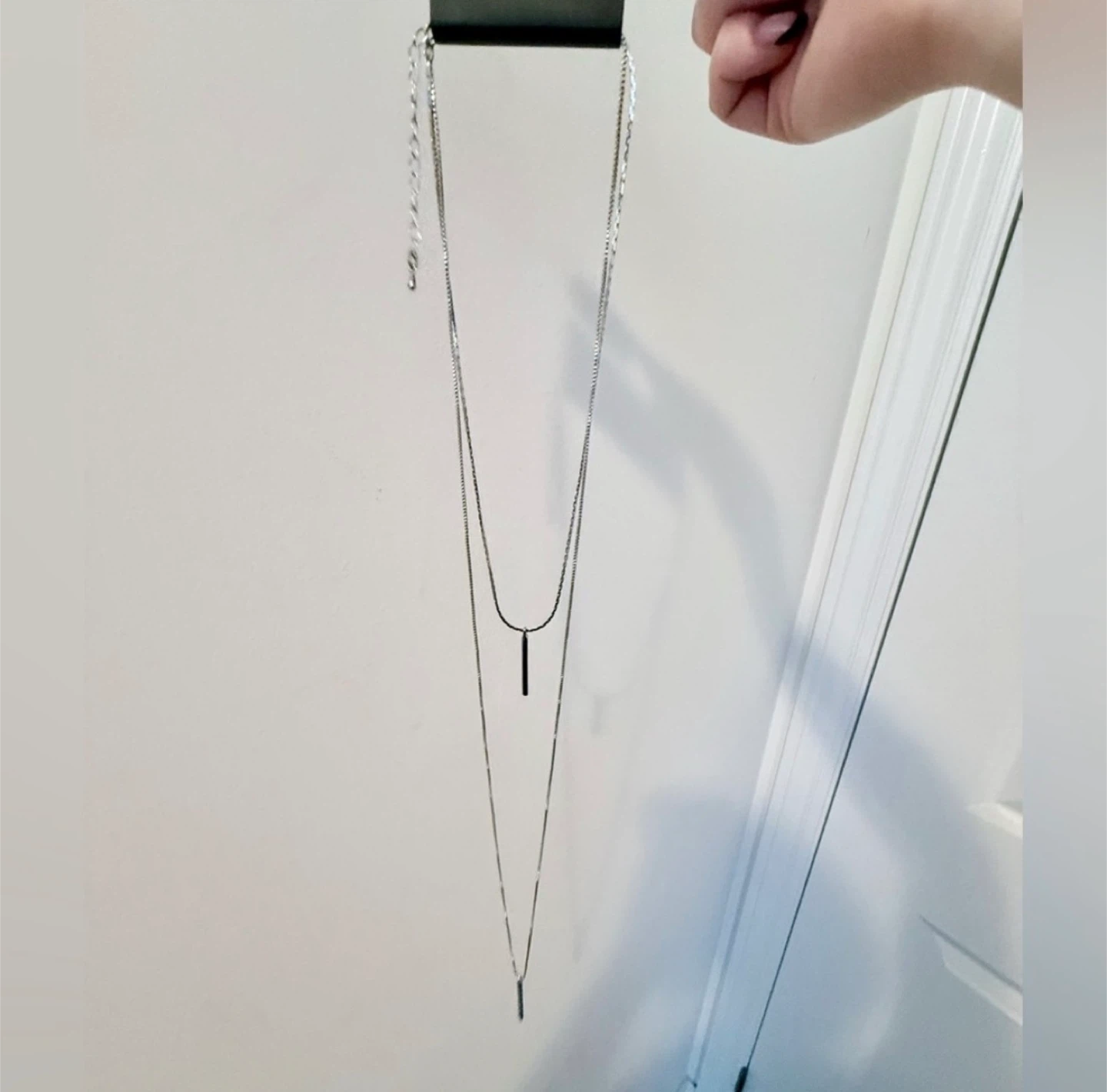 BNWT Silver Tone Long Chain Layered Necklace - photo 2