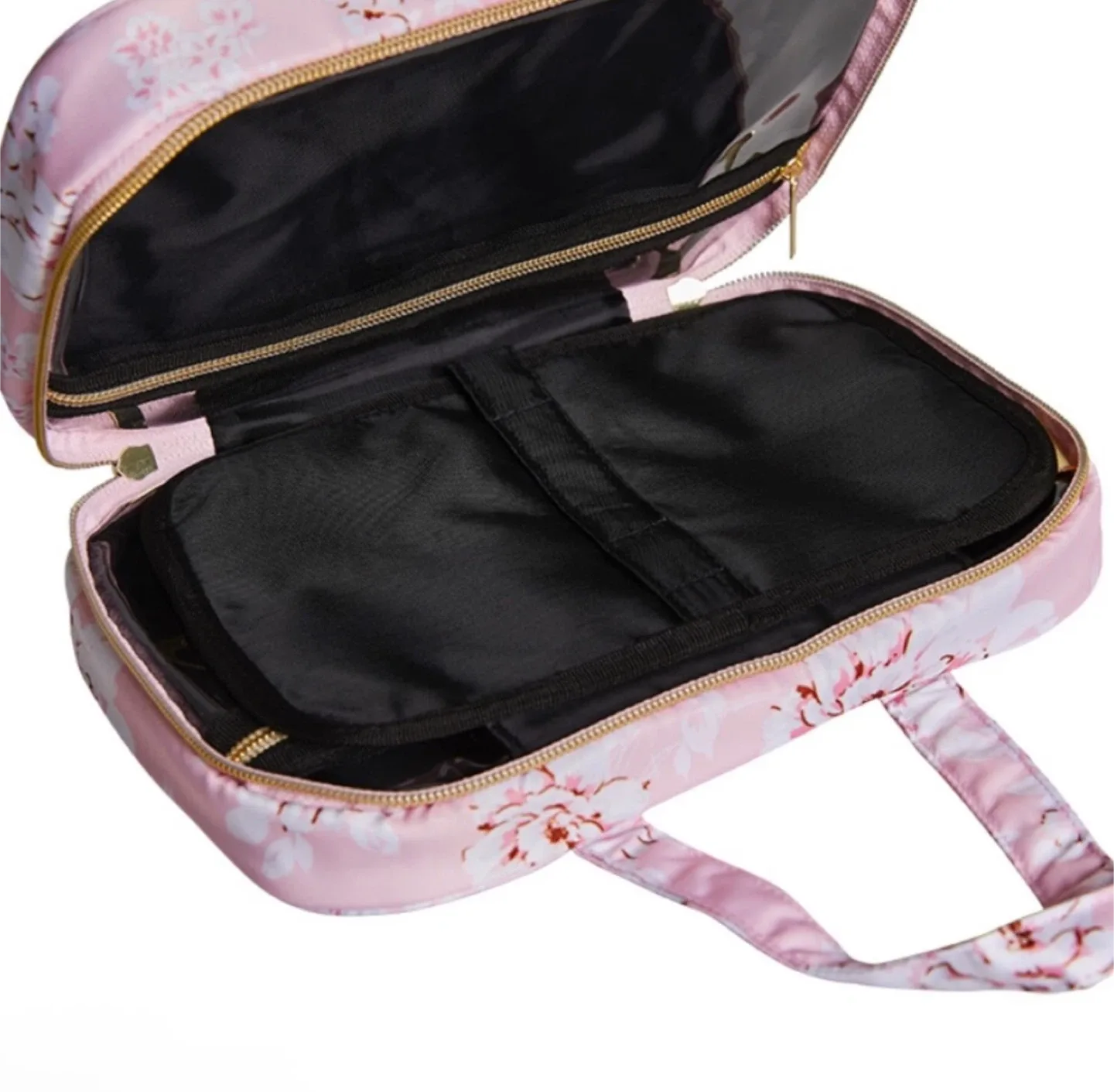 BNWT Yumi Kim Pink Floral Hanging Makeup Travel Bag image indicator(5)