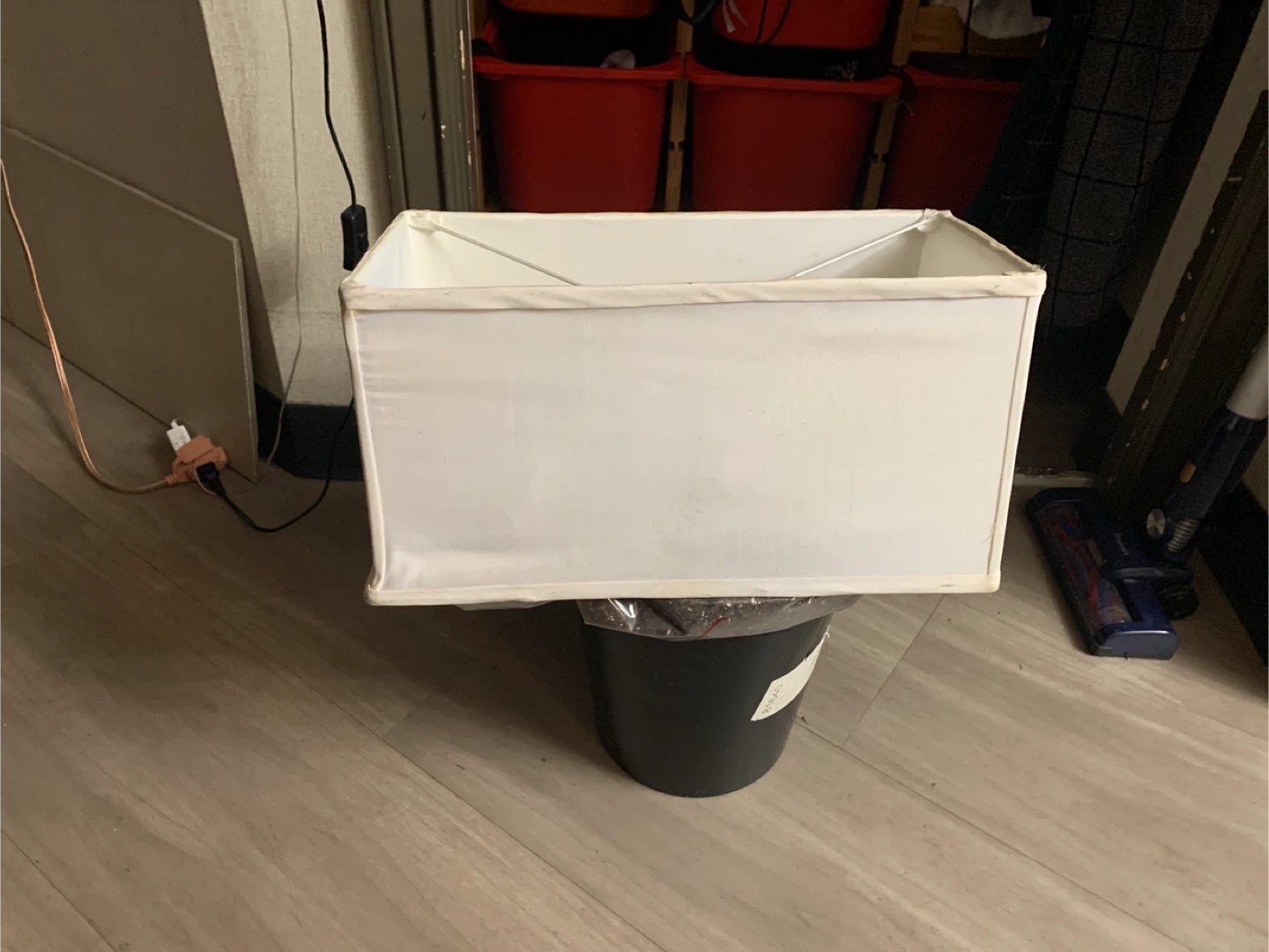 White Rectangular Fabric Lamp Shade