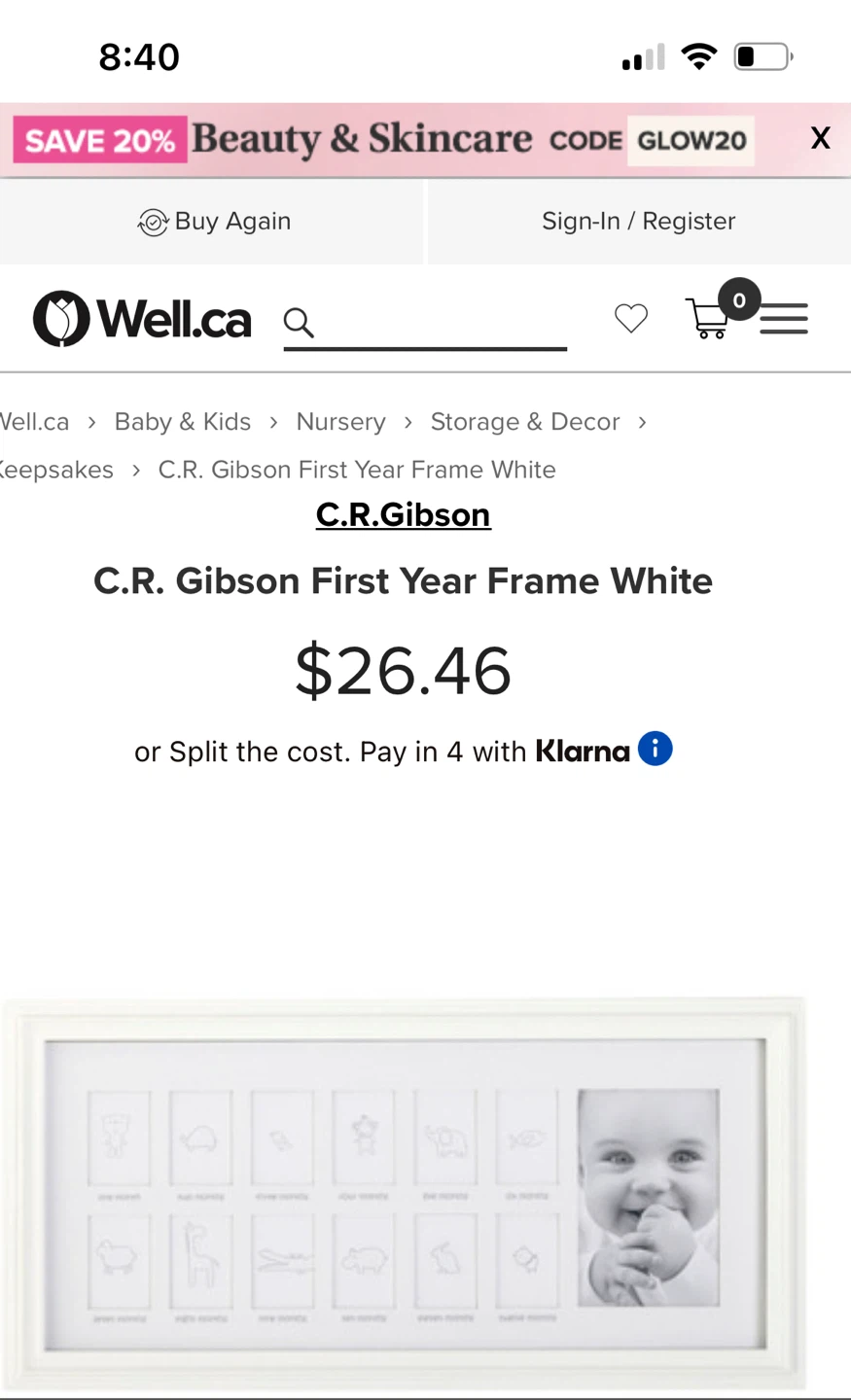 Baby’s First Year Frame - White - photo 2
