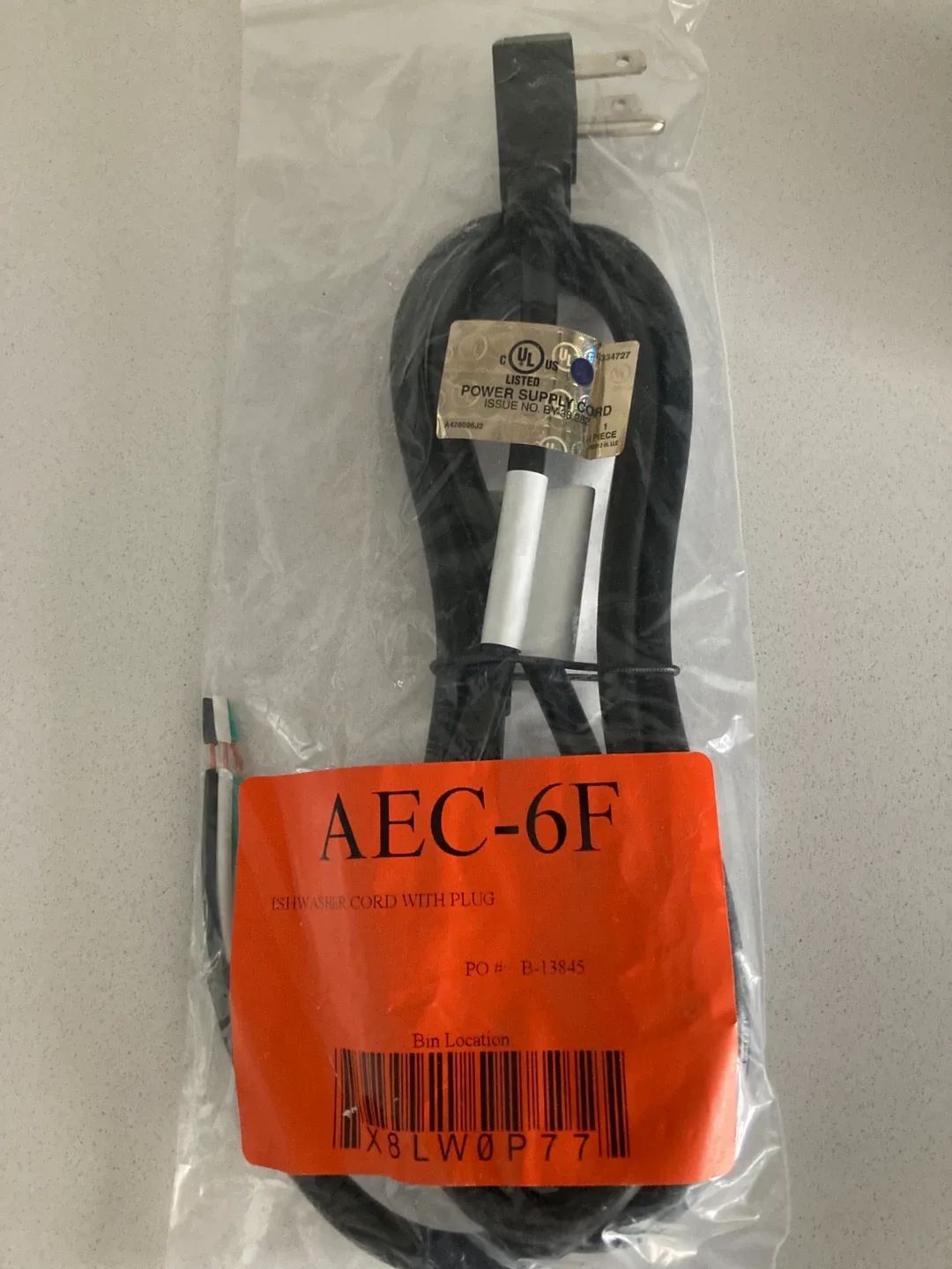 AEC-6F Dishwasher Cord with Plug thumbnail