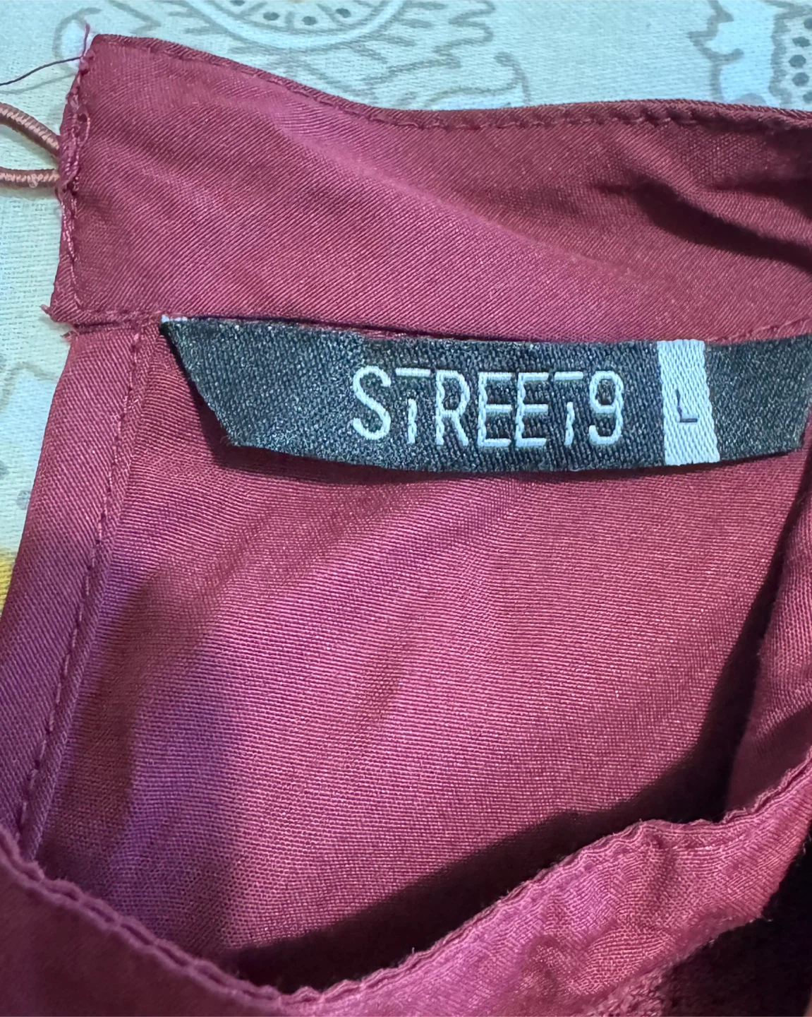 Burgundy Ruffle Blouse - Size L - photo 2