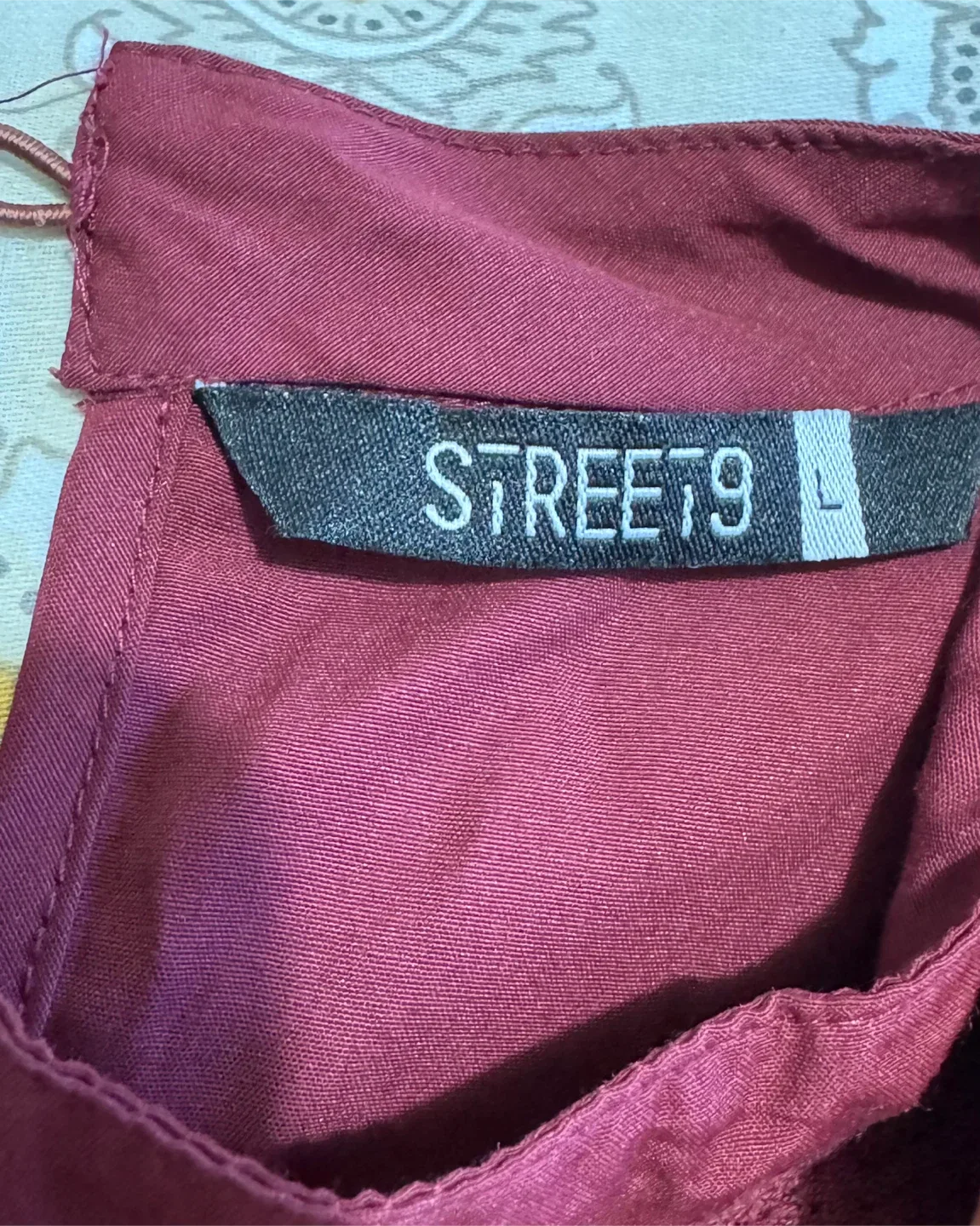 Burgundy Ruffle Blouse - Size L image indicator(2)