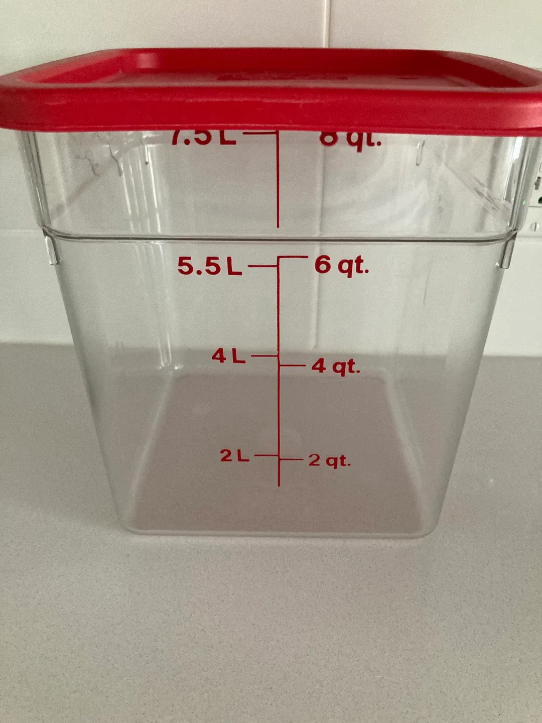 Red Lid Clear Storage Container - 5.5L / 6qt thumbnail