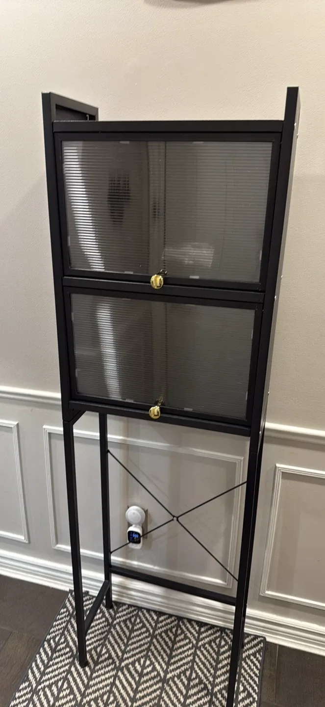 Black Over The Toilet Storage Cabinet - 19.7in image indicator(4)