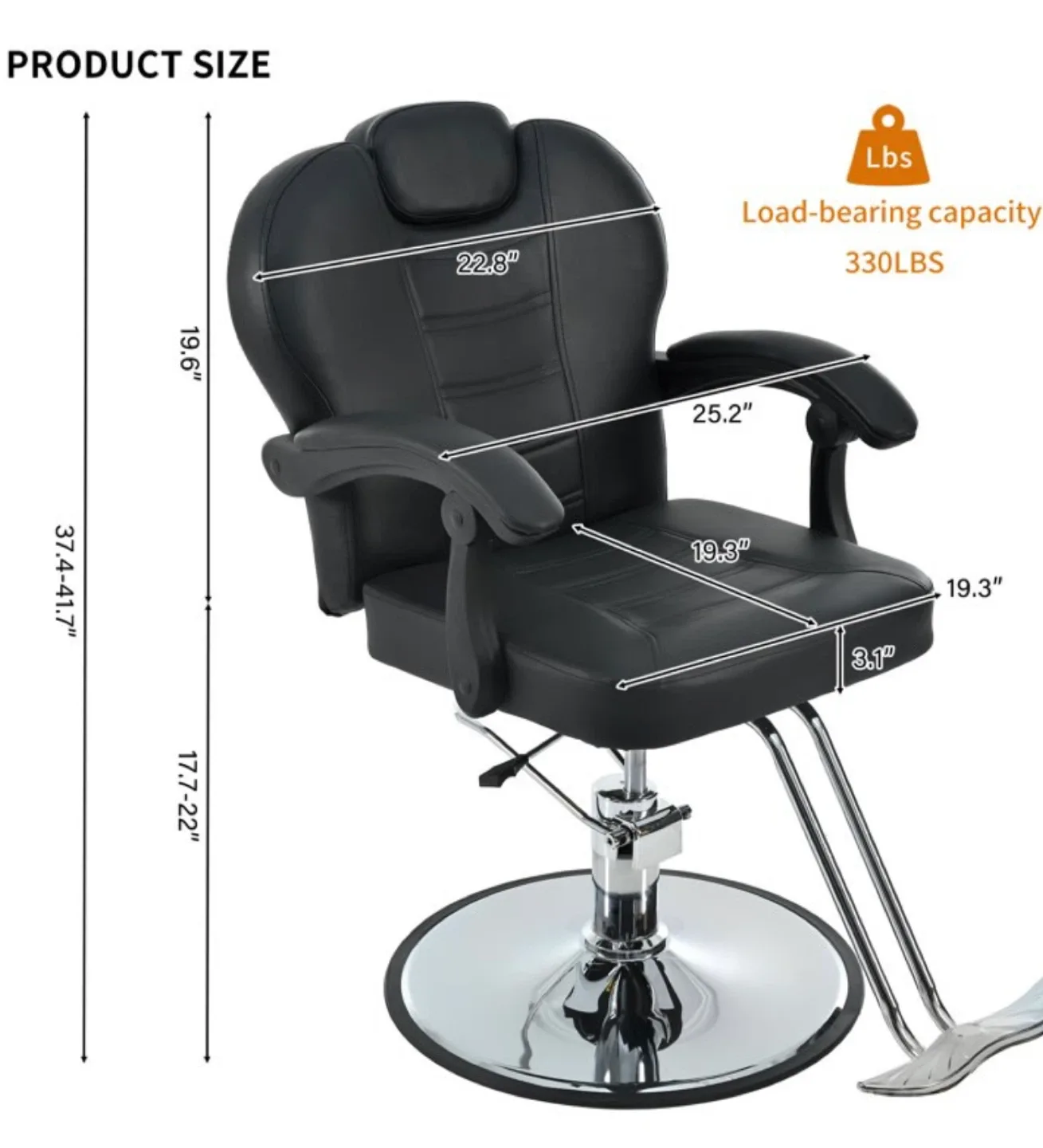 Black Hydraulic Barber Chair - Salon Equipment image indicator(5)
