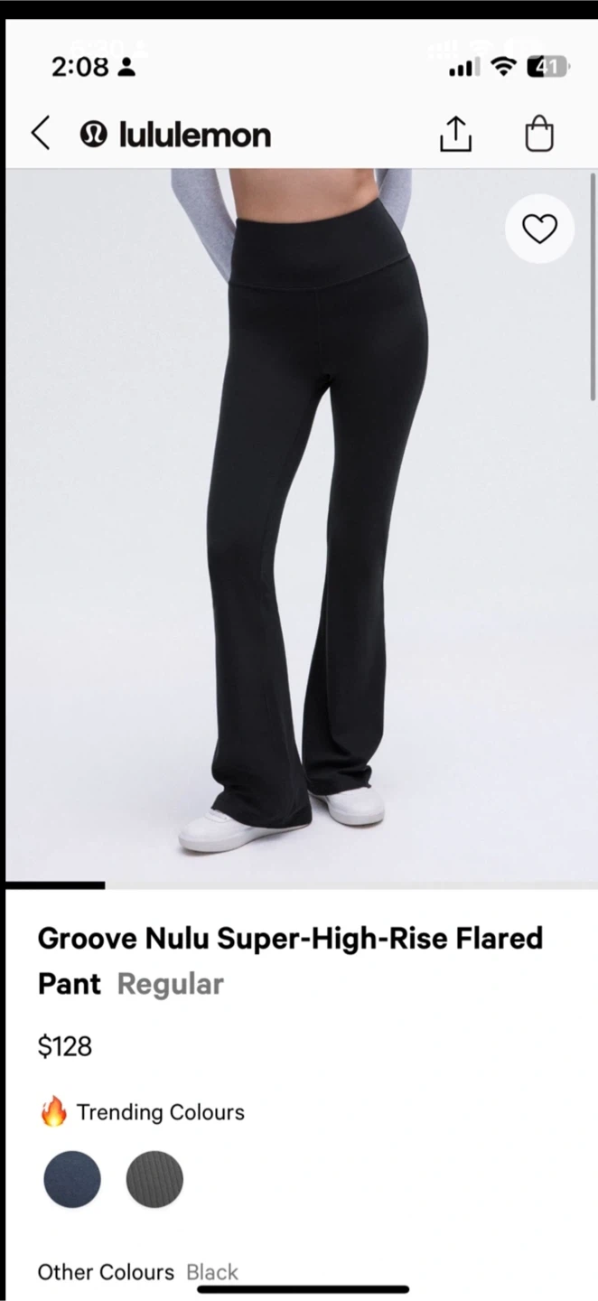 NWT Lululemon Groove Nulu Super-High-Rise Flared Pant - Black