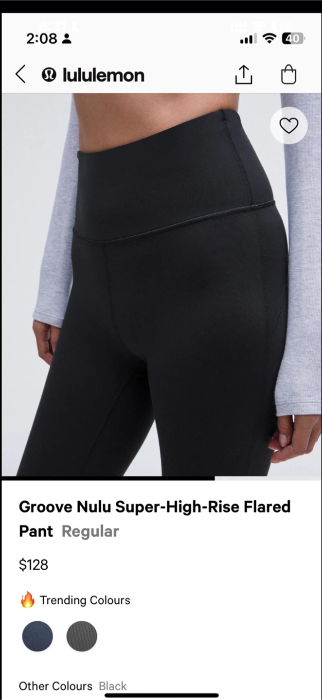 NWT Lululemon Groove Nulu Super-High-Rise Flared Pant - Black - photo 4