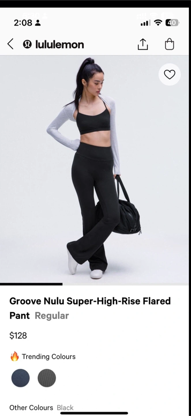 NWT Lululemon Groove Nulu Super-High-Rise Flared Pant - Black - photo 3