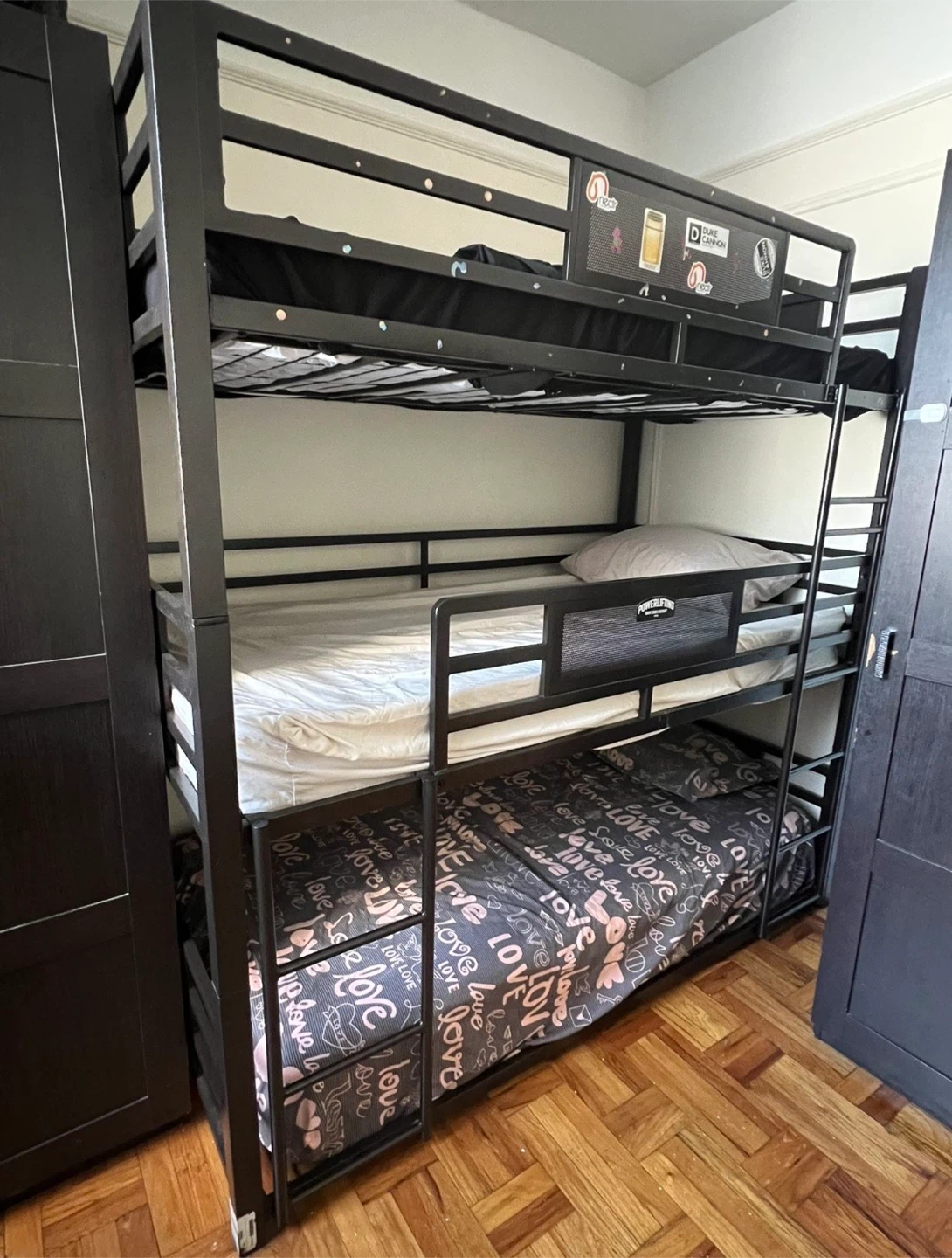 Black Triple Bunk Bed Frame