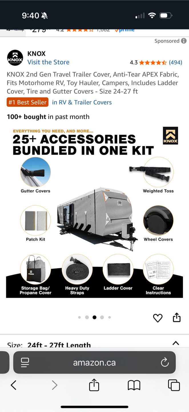 KNOX 2nd Gen Travel Trailer Cover (24-27 ft)