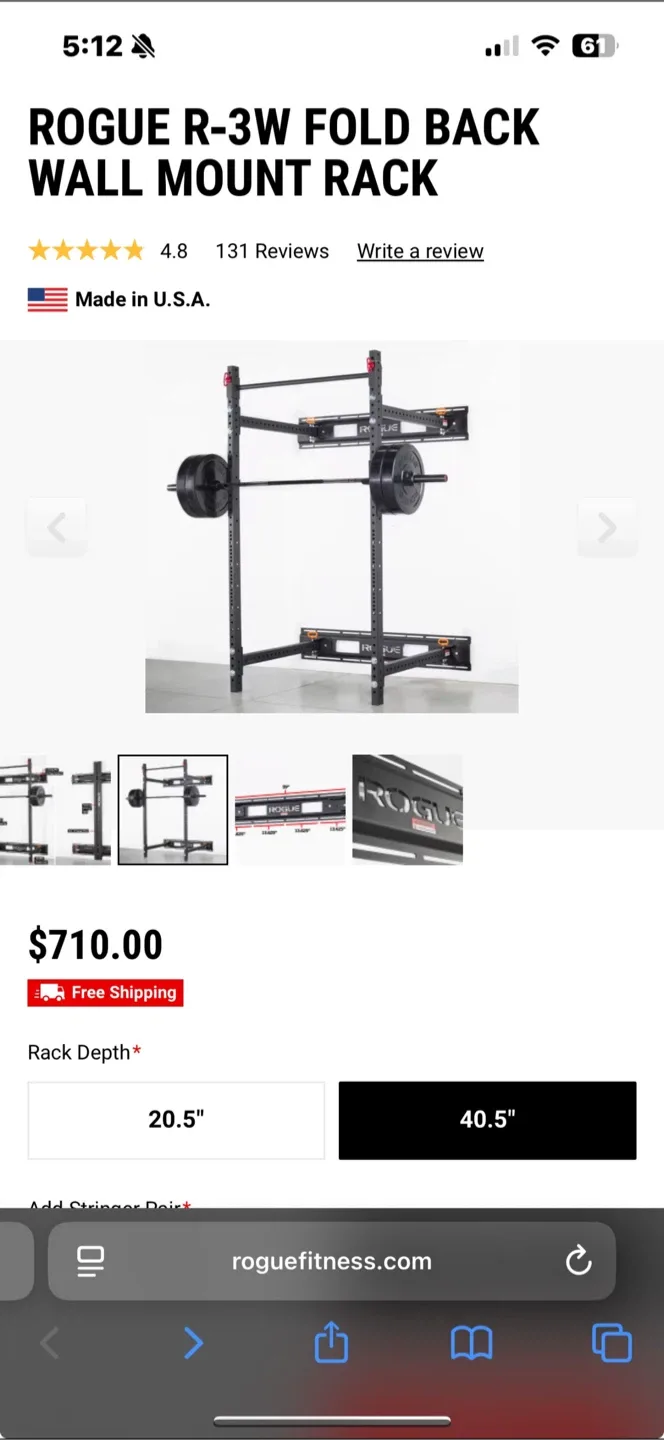 Rogue R-3W Fold Back Wall Mount Rack image indicator(3)