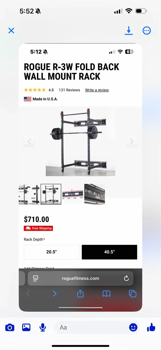 Rogue R-3W Fold Back Wall Mount Rack