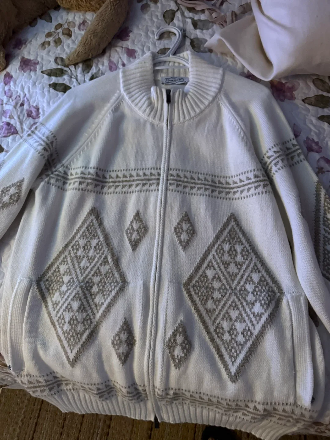 Townsend St. Cream Knit Zip-Up Sweater thumbnail