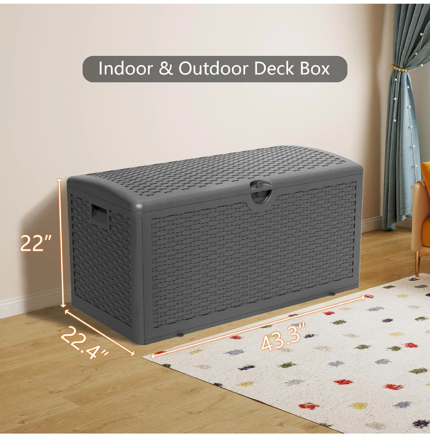 Indoor & Outdoor Deck Box - black 80Gallon - photo 2
