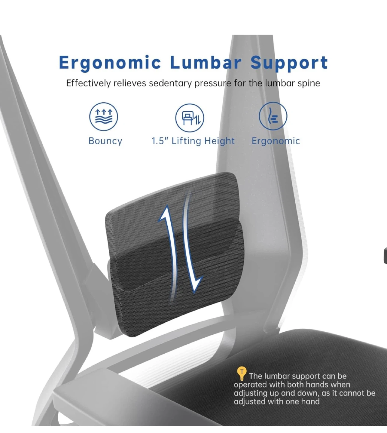 Ergonomic Office Chair - Lumbar Support, Adjustable Height - photo 3