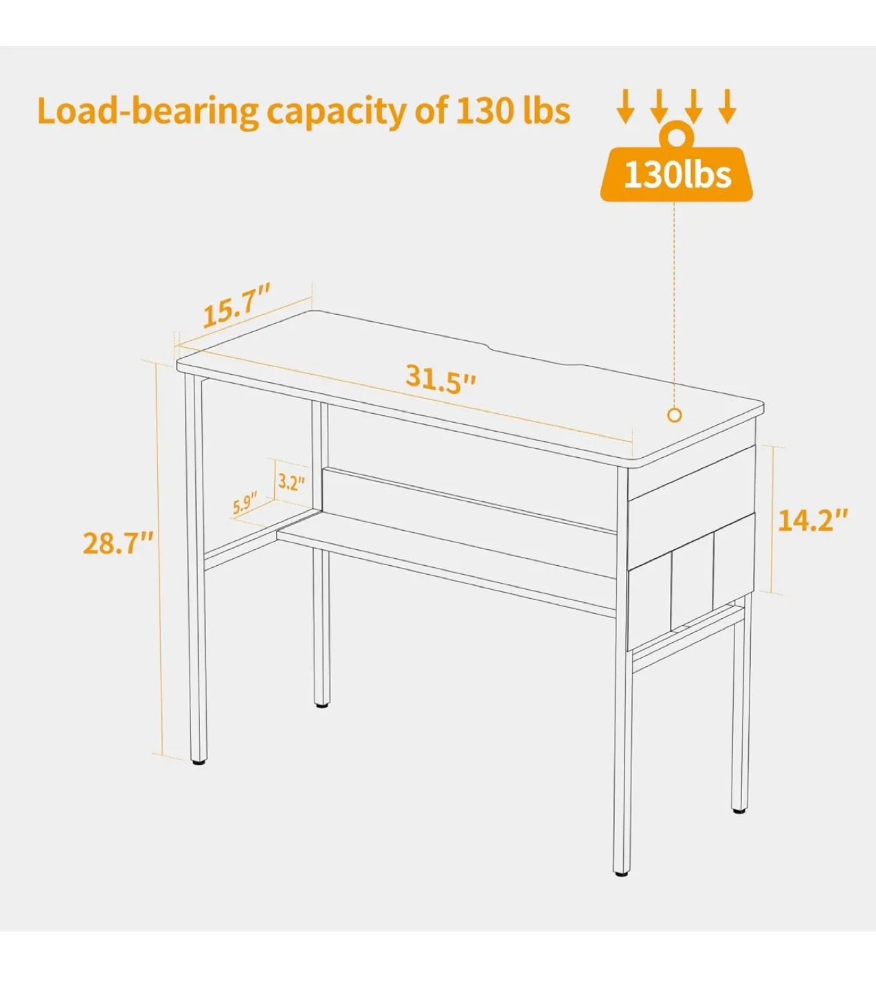 Rustic Brown Computer Desk with Storage image indicator(4)